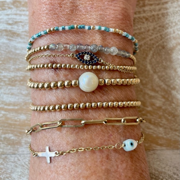 Handmade seed bead Mediterranean bracelet miyuki seed beads + gold filled beads - Picture 4 of 11